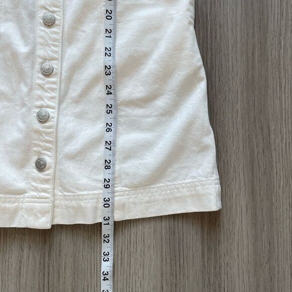 NWT Madewell Square-Neck Sleeveless Denim Mini Dress White 00 - Picture 7 of 10